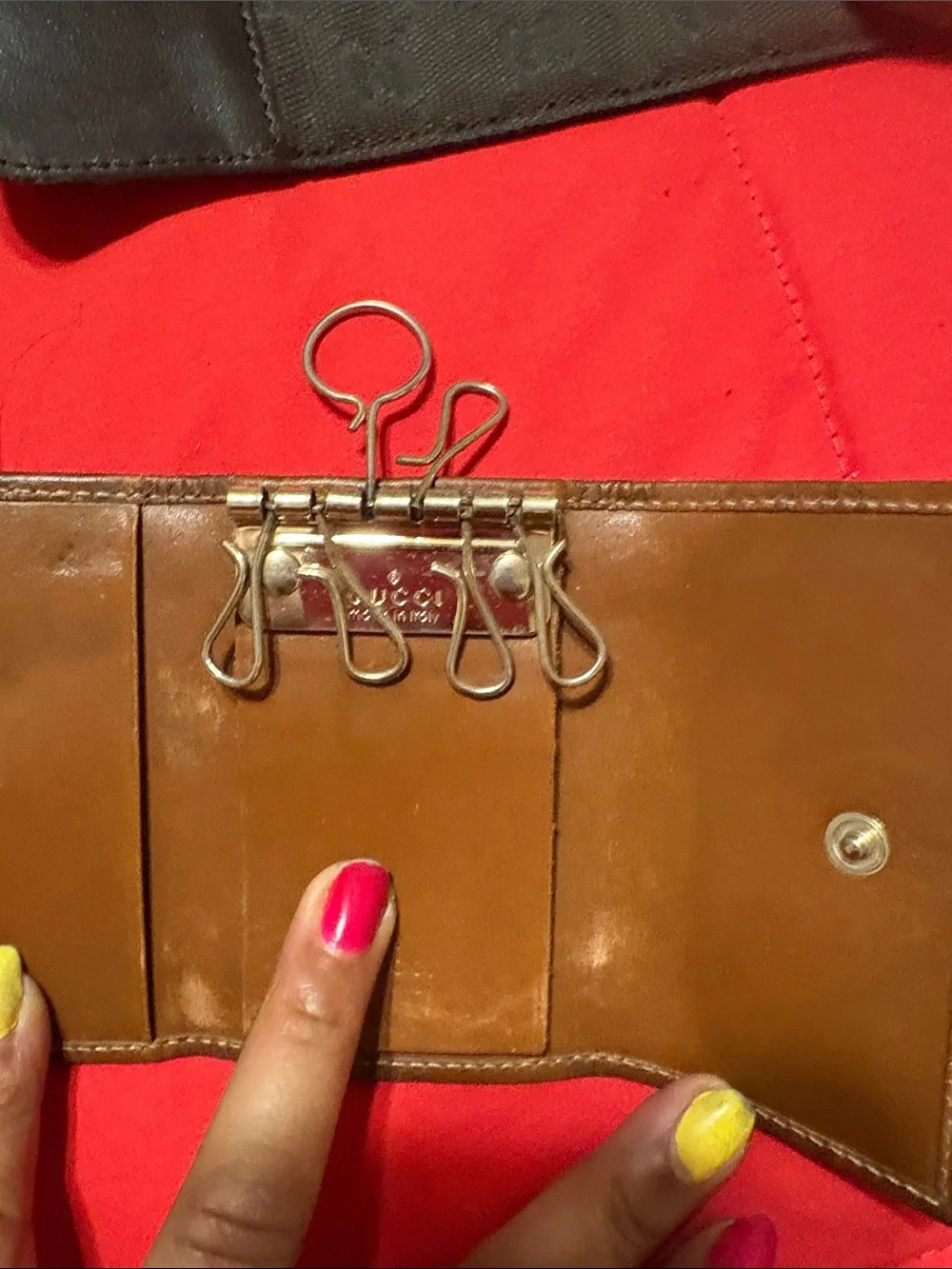 Gucci Brown GG-Embossed Leather Key & Card Holder
